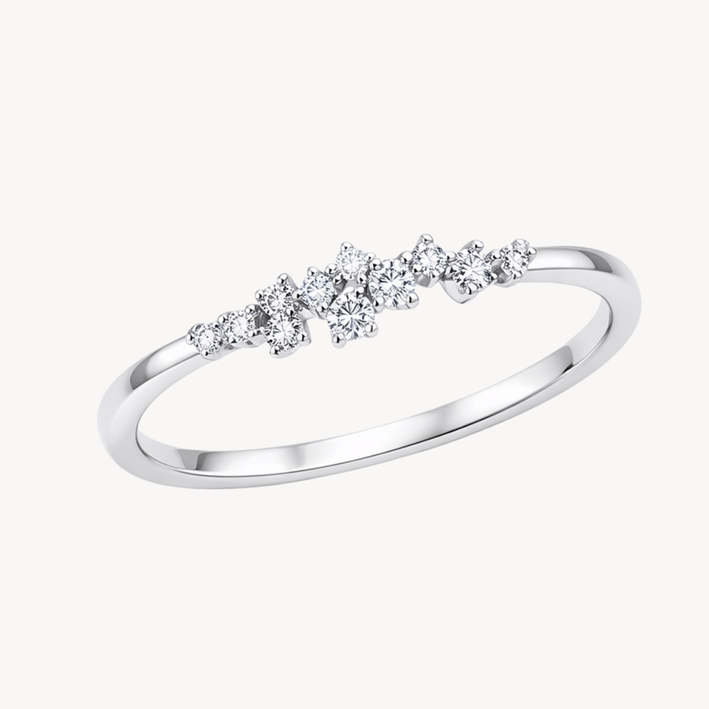 Petite Diamond & Blue Sapphire Ring