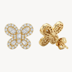 Delicate Diamond Flower Cluster Stud Earrings