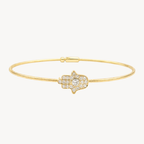 Hamsa Diamond Flex Bangle Yellow Gold - Vicenza Miami