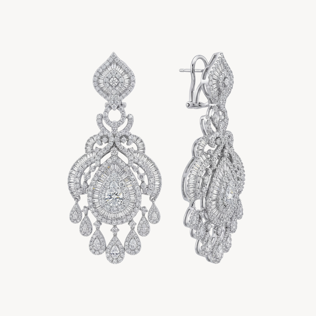 Classic Diamond Chandelier Drop Earrings