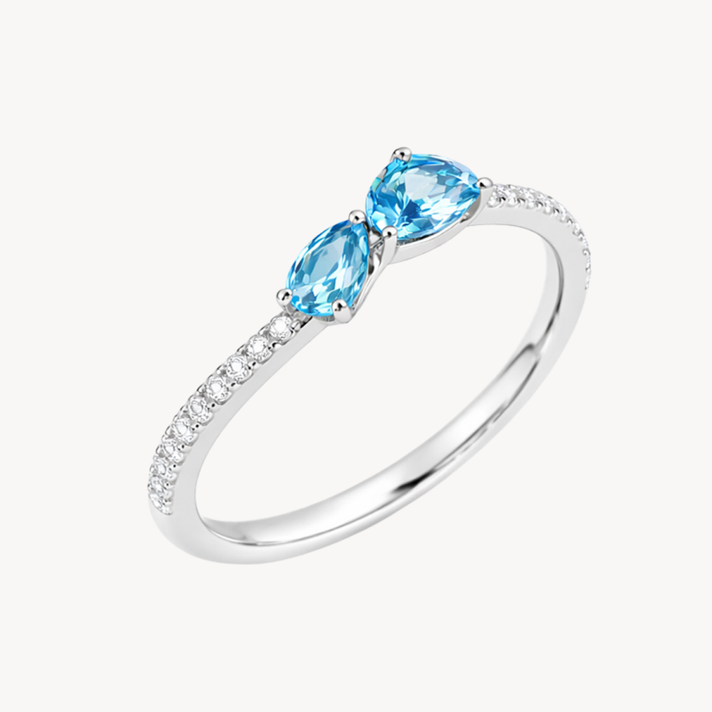 Dainty Diamond & Semi precious Ring