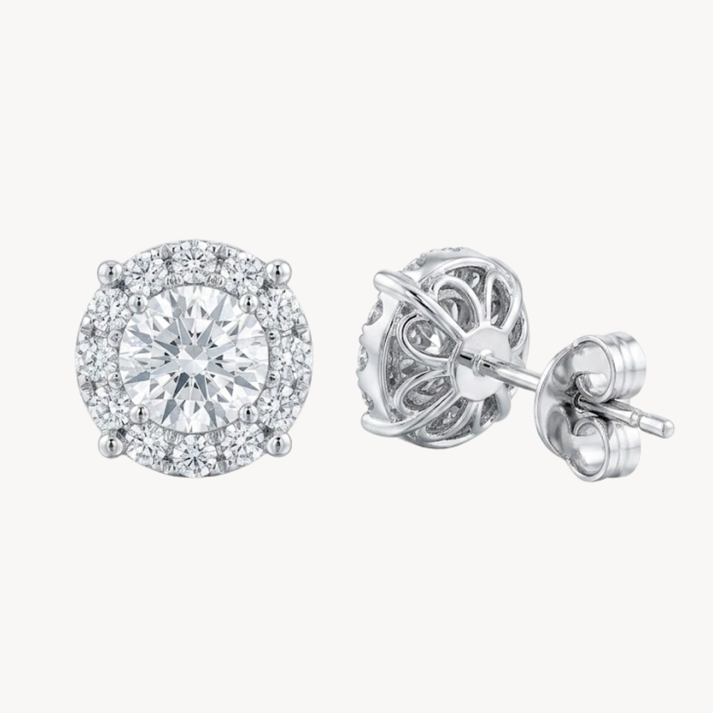 Brilliant Diamond Halo Earring