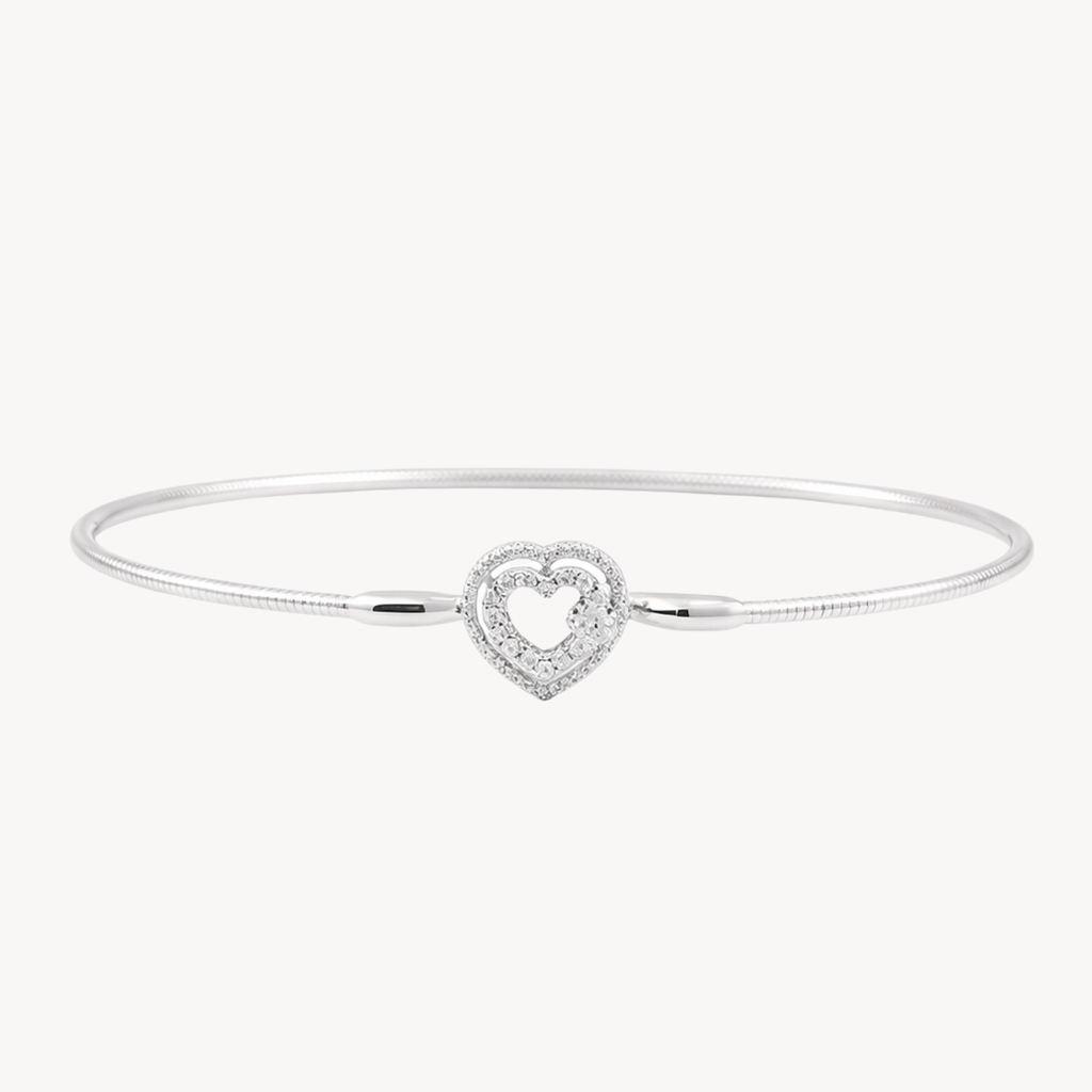 Heart Diamond Pave Bangle