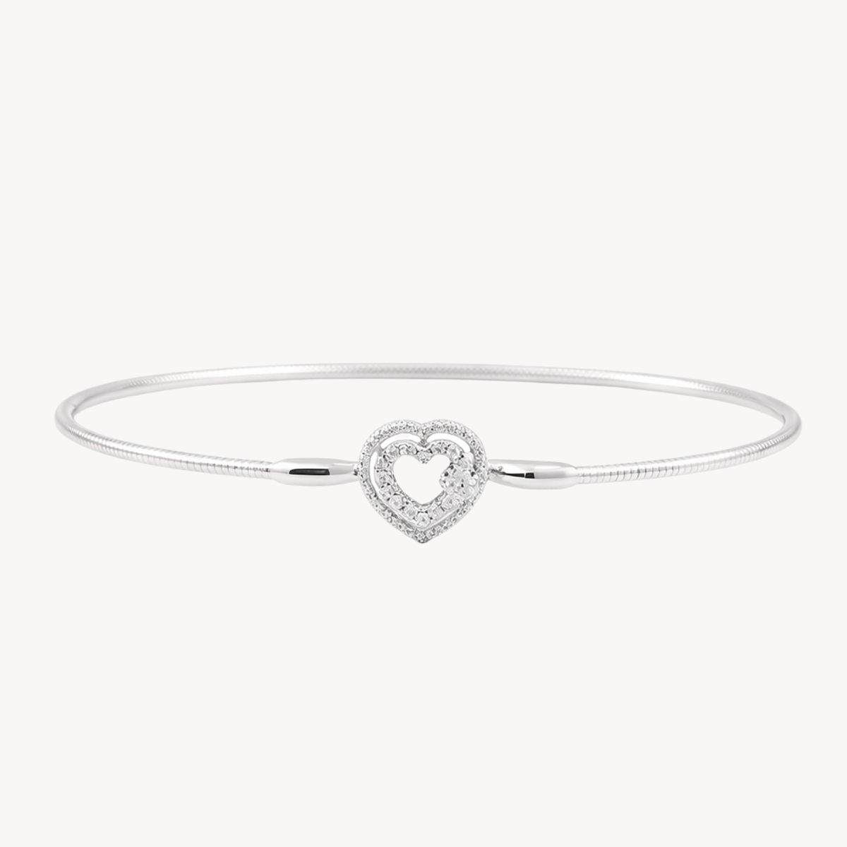 Heart Diamond Pave Bangle