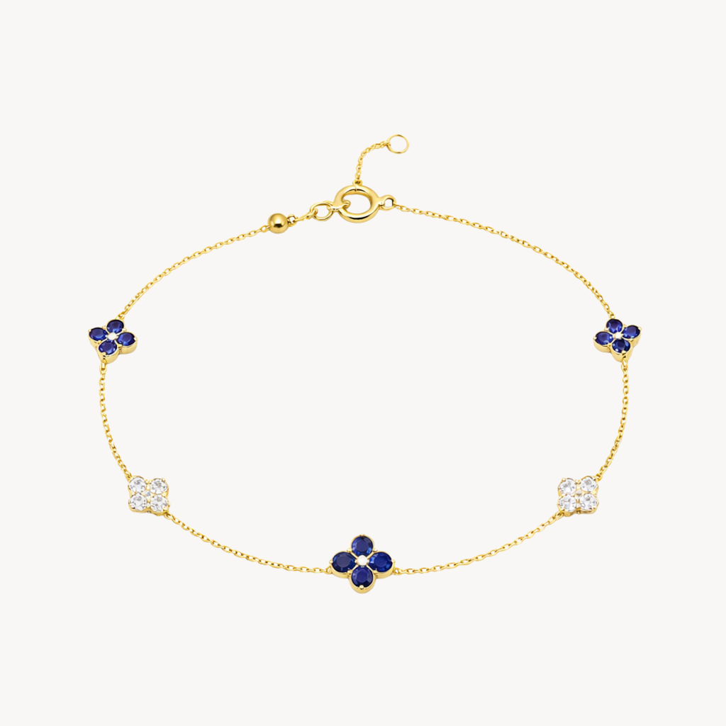 Iconic Sapphire & Diamond Station Bracelet - Vicenza Miami