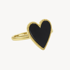 Heart Onyx & Diamond Ring