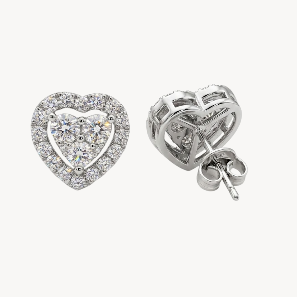 Halo Heart Diamond Earring