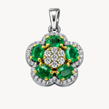 Heritage Diamond & Emerald Pendant