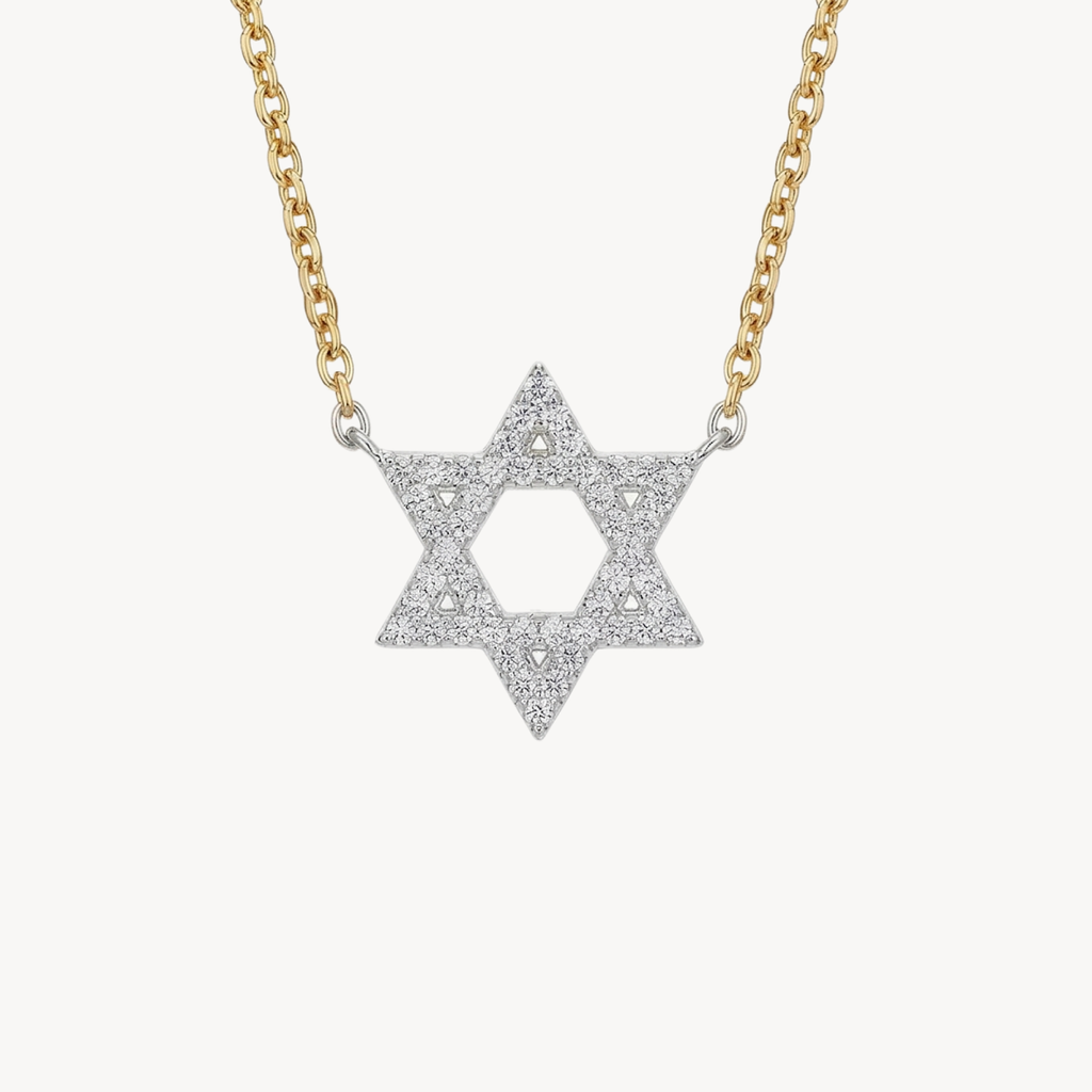 Delicate Star of David Pave Diamond Necklace