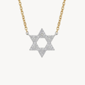 Delicate Star of David Pave Diamond Necklace