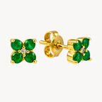 Graceful Diamond & Emerald Earring