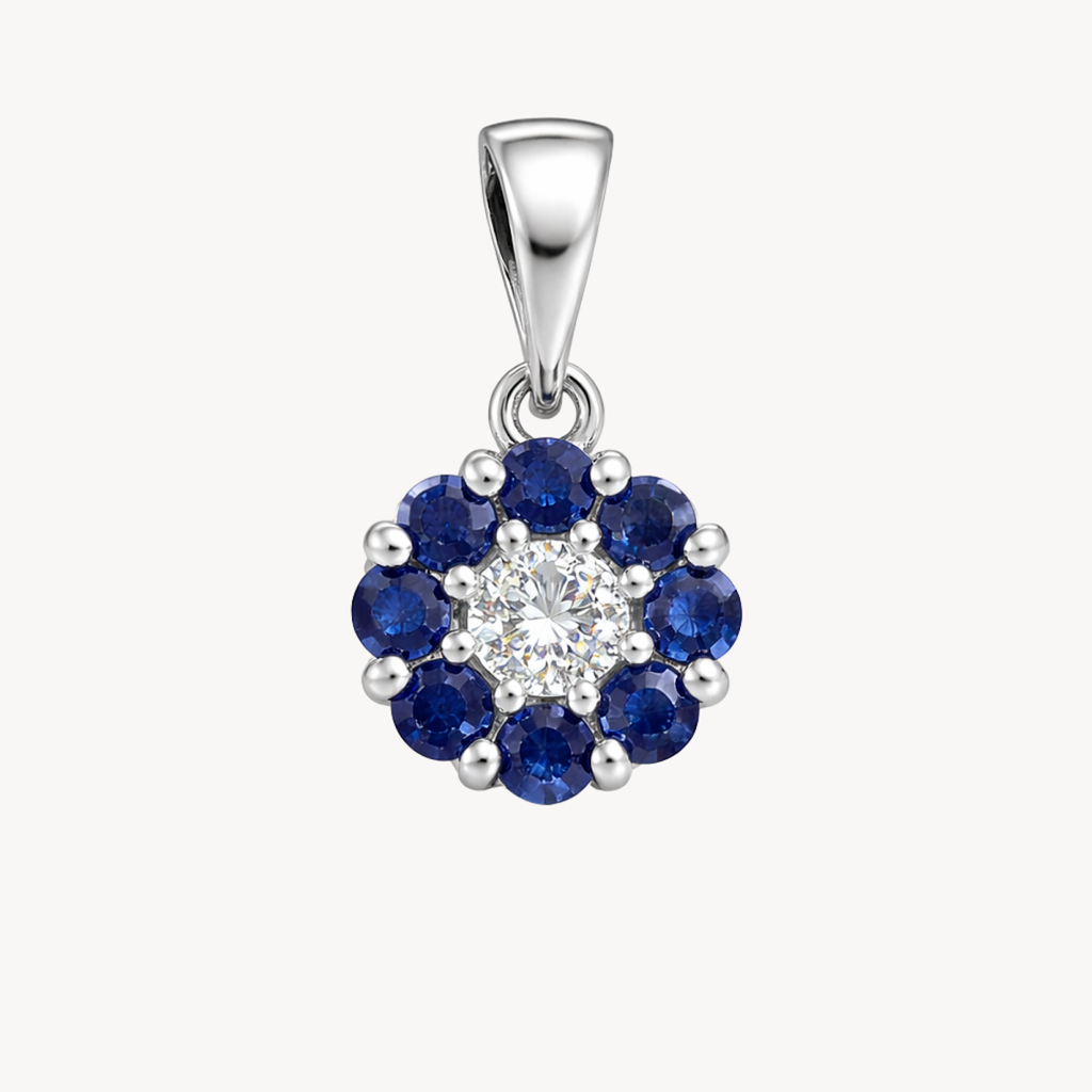 Radiant Blue Sapphire & Diamond Pendant