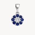 Radiant Blue Sapphire & Diamond Pendant