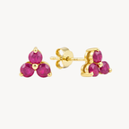 Trio Studs Ruby Earring