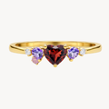 Petite Diamond & Semi precious & Topaz & Garnet Ring
