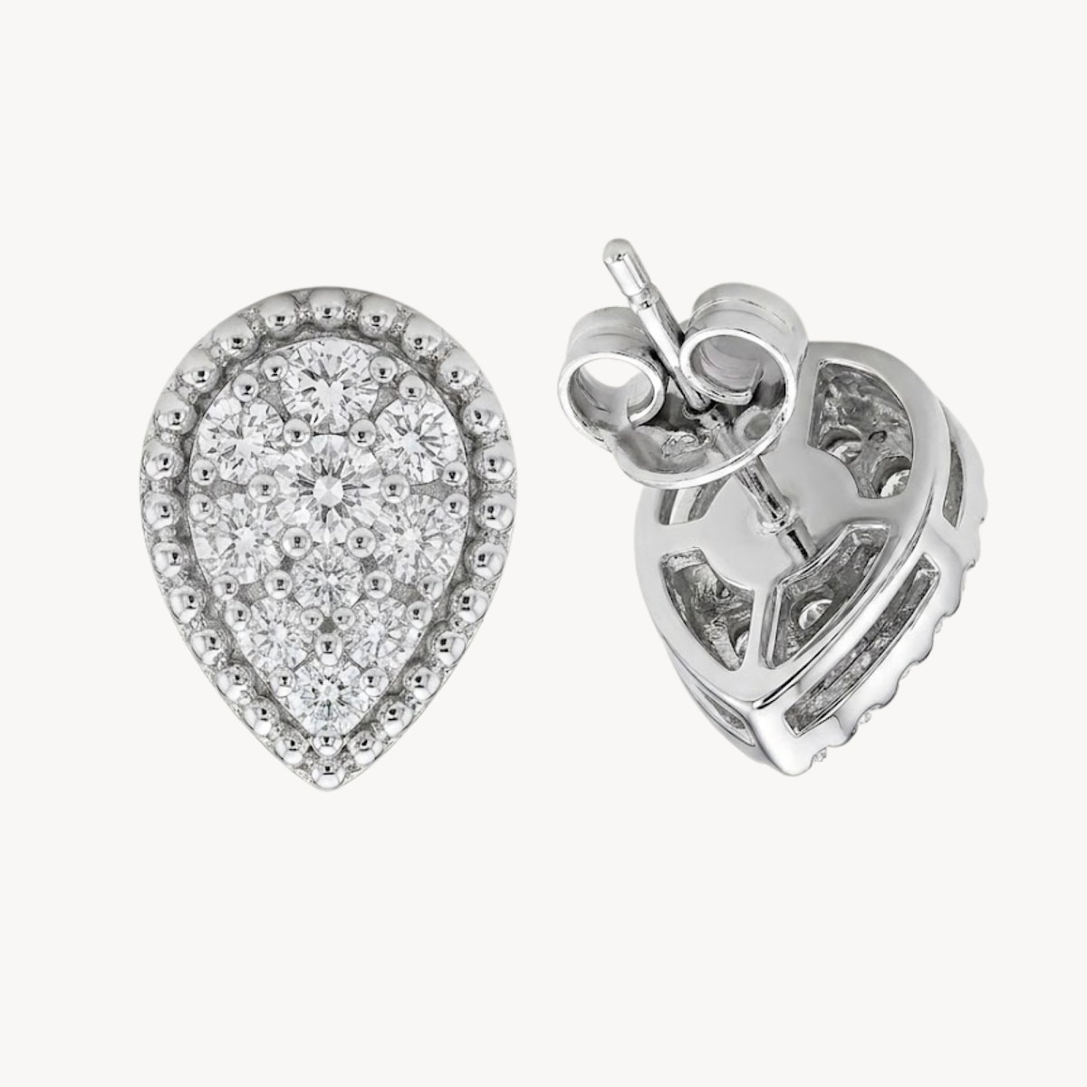 Pear Diamond Stud Earring