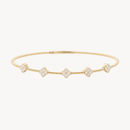 Petite Diamond Clover Station Bangle