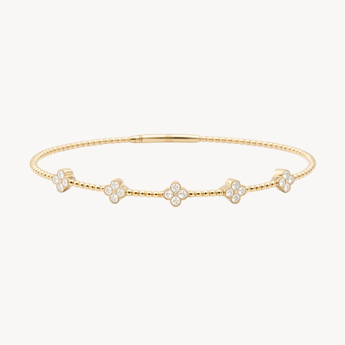 Petite Diamond Clover Station Bangle