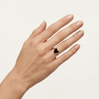 Heart Onyx & Diamond Ring worn by model - Vicenza Miami