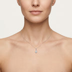 Petite Diamond Pendant worn by model - Vicenza Miami