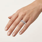 Refined Diamond Ring worn by model - Vicenza Miami