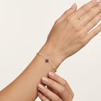 Iconic Sapphire & Diamond Station Bracelet worn by model - Vicenza Miami