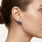 Dainty Earring White Gold Diamond II worn by model - Vicenza Miami