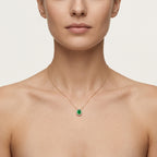 Elegant Diamond Pendant worn by model - Vicenza Miami