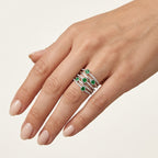 Garnet Ring worn by model - Vicenza Miami