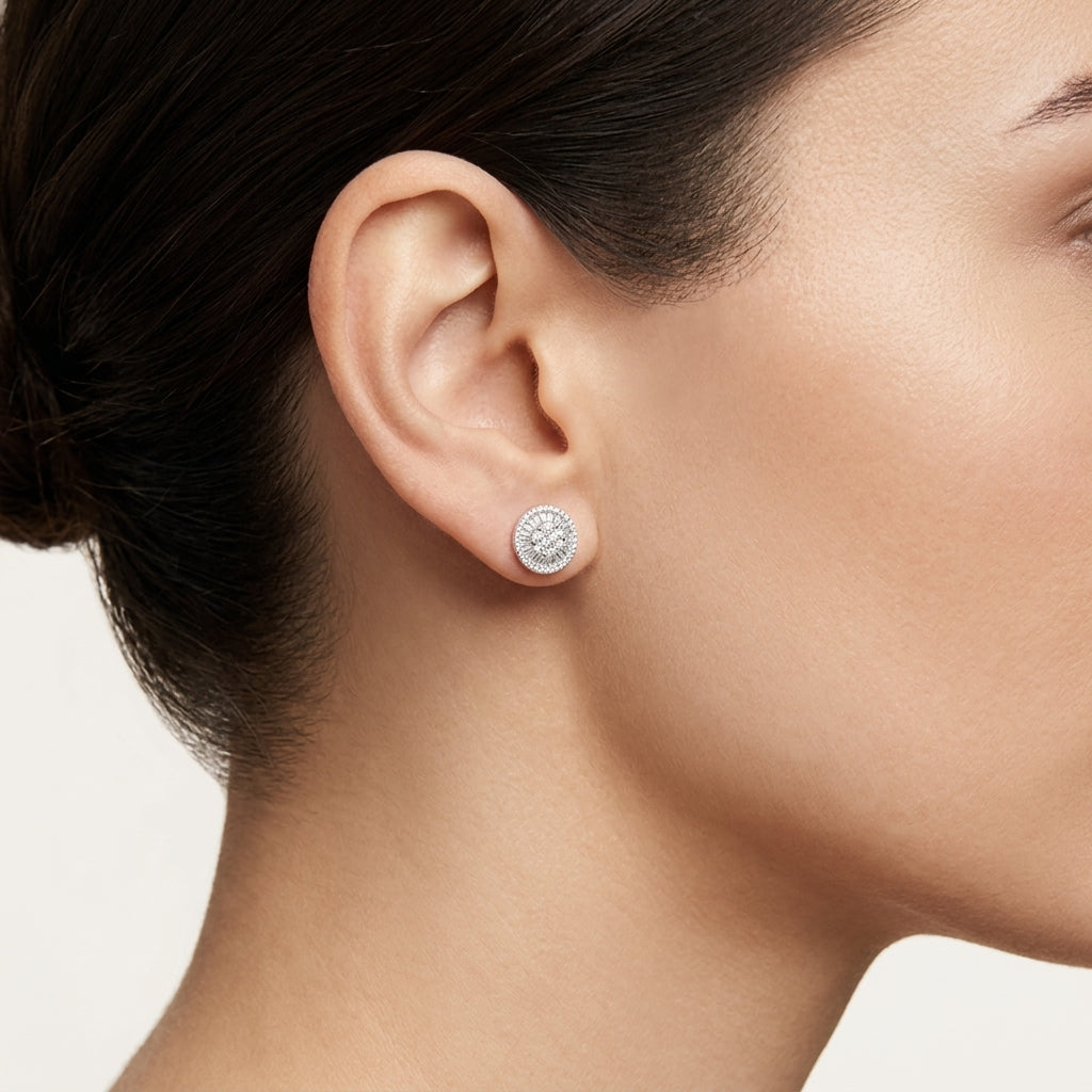 Opulent Diamond Earring worn by model - Vicenza Miami