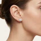 Blooming Diamond Flower Earring worn by model - Vicenza Miami