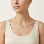 Iconic Diamond Pendant worn by model - Vicenza Miami