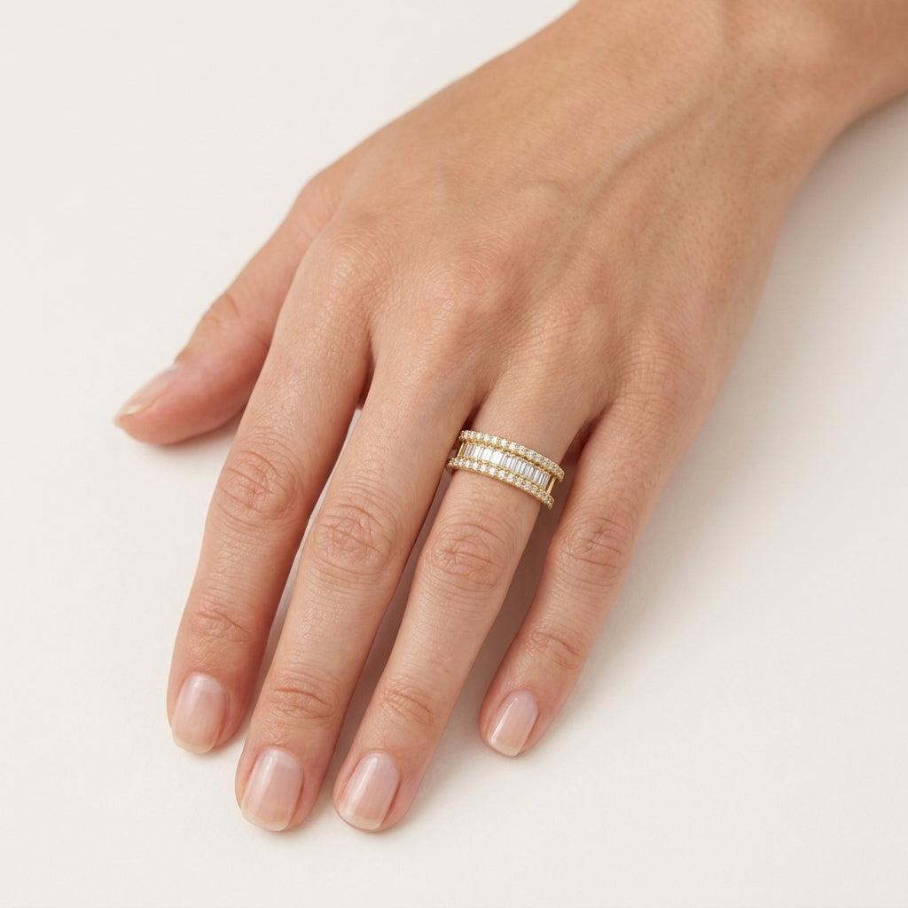 Serene Ring worn by model - Vicenza Miami