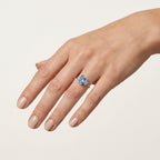 Semi precious & Swiss Blue Topaz Ring worn by model - Vicenza Miami