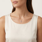 Classic Diamond Pendant worn by model - Vicenza Miami