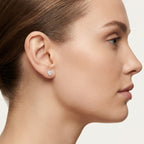 Noble Heart Diamond Earring worn by model - Vicenza Miami