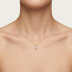 Opulent Diamond Pendant Yellow Gold Diamond I worn by model - Vicenza Miami