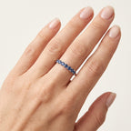 Serene Sapphire & Diamond Ring worn by model - Vicenza Miami