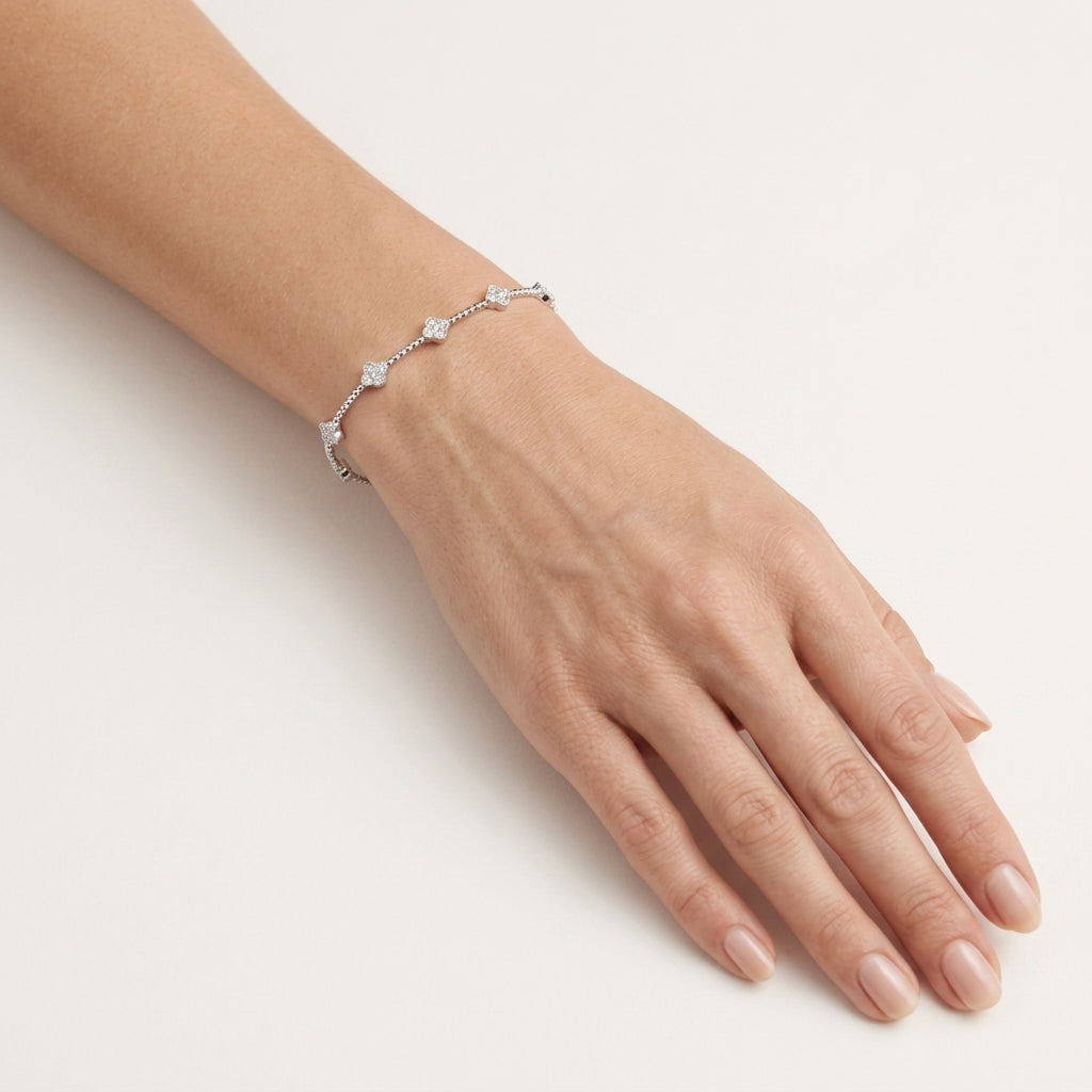 Imperial Diamond Bangle worn by model - Vicenza Miami