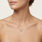 Classic Star of David Pave Diamond Necklace worn by model - Vicenza Miami