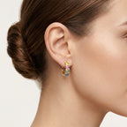 Essence Diamond & Sapphire Earring worn by model - Vicenza Miami