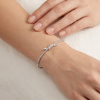 Diamond Leaf Flex Bangle worn by model - Vicenza Miami