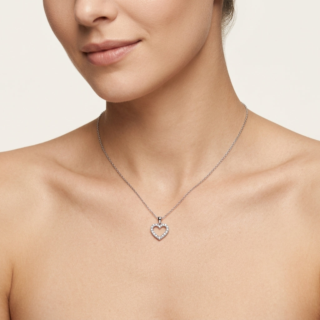 Noble Diamond Pendant worn by model - Vicenza Miami