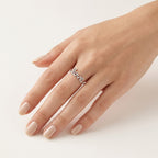 Diamond Pave Love Script Ring worn by model - Vicenza Miami