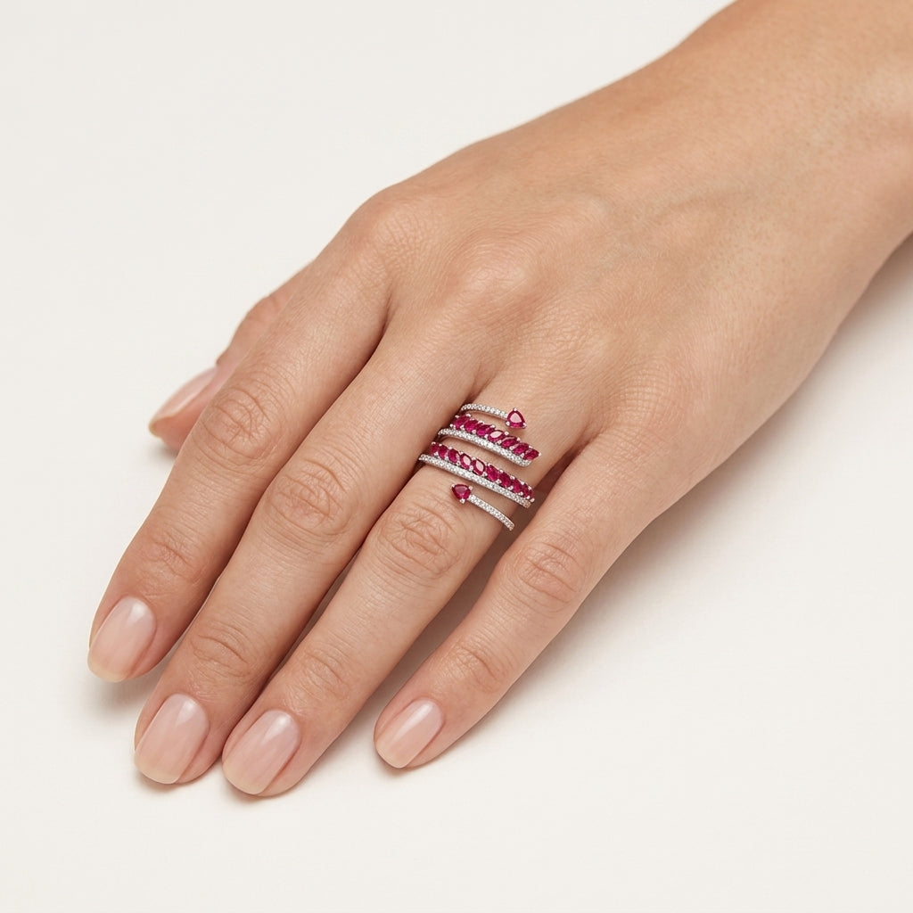 Aura Ring worn by model - Vicenza Miami