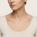 Moon Diamond Pendant worn by model - Vicenza Miami