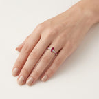 Radiant Ring White Gold Diamond worn by model - Vicenza Miami