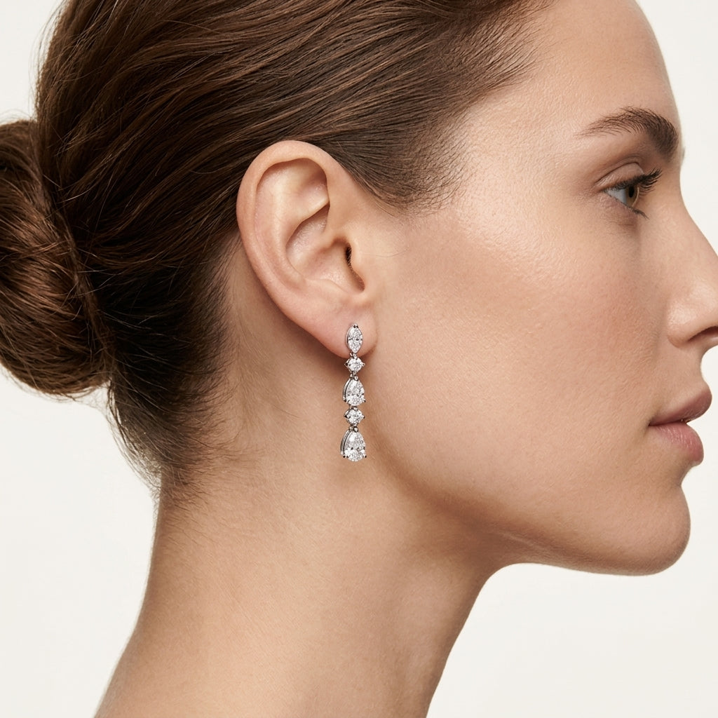 Premier Diamond Earring worn by model - Vicenza Miami