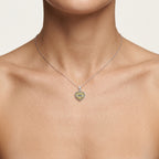 Serene Diamond Pendant worn by model - Vicenza Miami
