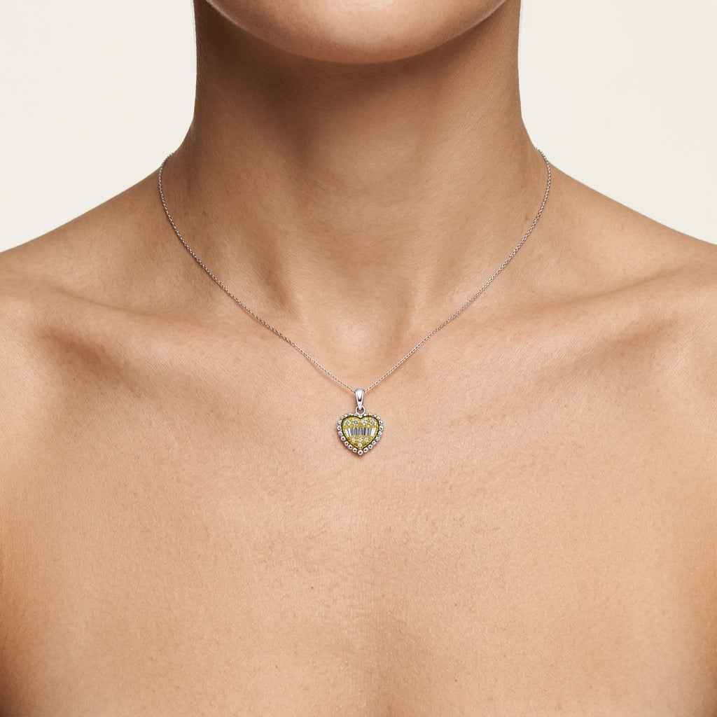 Serene Diamond Pendant worn by model - Vicenza Miami